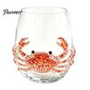 Transparent Octopus Motif Glassware 12oz Water Cup, Embossed Design, Hand Painted Marine Style Unique Gift for Ocean Lovers Drinking Home Bar
