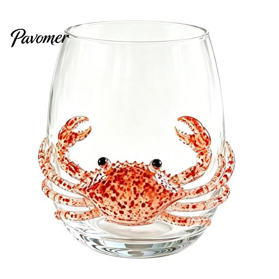 Transparent Octopus Motif Glassware 12oz Water Cup, Embossed Design, Hand Painted Marine Style Unique Gift for Ocean Lovers Drinking Home Bar