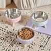 1pc cat bowl ice cream pet bowl high footed bowl dog large capacity stainless steel bowl anti knock