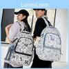 New Casual Printed Graffiti School Bag For Junior High School Girls Fashionable And Durable Green Blue Black Pink)