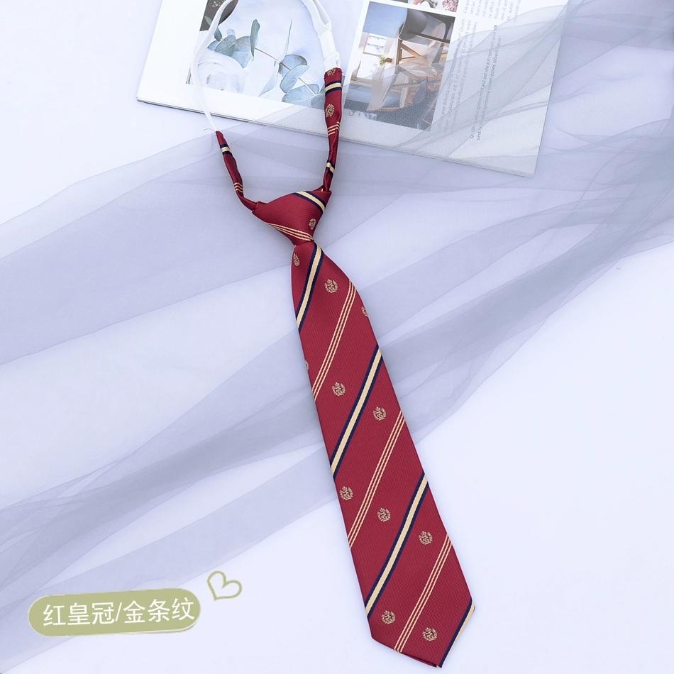 Preppy Chic JK Ties Women Young Girls Striped Necktie Retro Badge Brown Lazy-tie College Student DK Uniform Shirt Dress Cravat