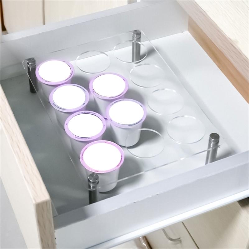 Multifuntional Coffee Display Rack Clear Coffee Pods Holder Easy to Clean Acrylic Coffee Pods Display Stand for Cabinet