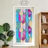 Rainbow Window Film Decorative Static Window Clings Sun Blocking Colorful Decals Removable Privacy Cover for Home Office Bathroom