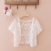 Open Front Bridal Summer Jacket Black/White Short Sleeve Cardigan Elegant Knit Vest  for Women