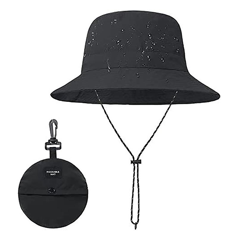 1Pc Summer Adjustable Fisherman Hat Quick Dry Waterproof Drawcord Bucket Hat Unisex Basin Foldable Storage Bucket Caps