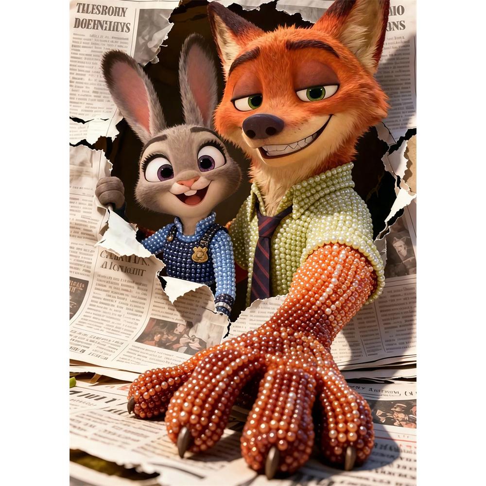 

Disney Pearl Art DIY Kit Zootopia Exquisite Sparkling Artworks Pearl Gemstone Painting for Home Wall Decor Crafts 30x40