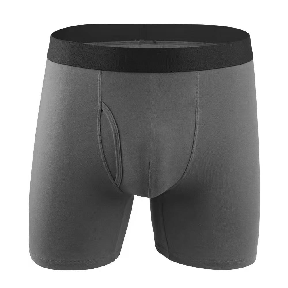 Long open men's underwear men's open hole flat corner shorts side plus sports open file
