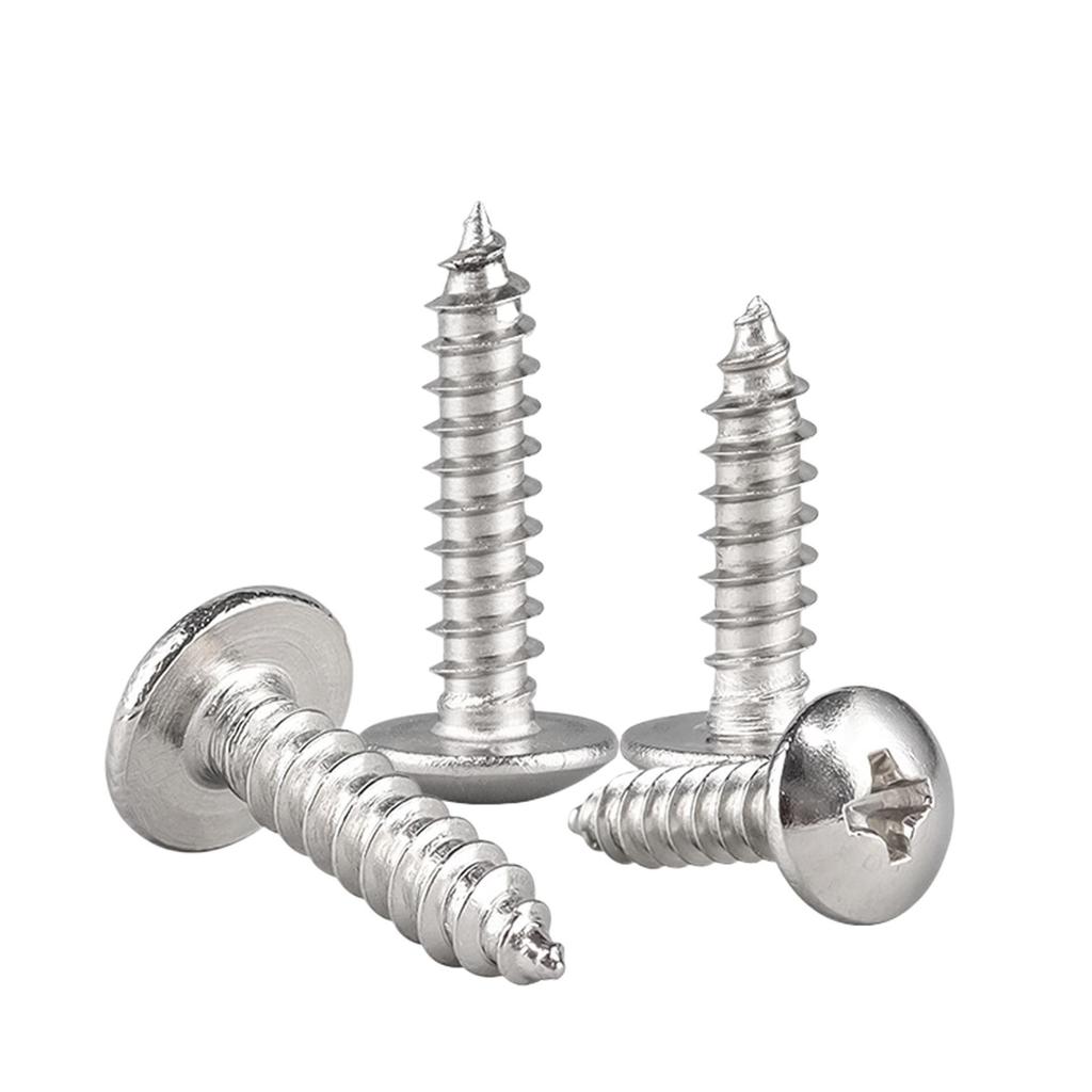 304 Stainless Steel Large Flat Head Self-Tapping Screws, TA Umbrella Head, Pointed Tail, M2-