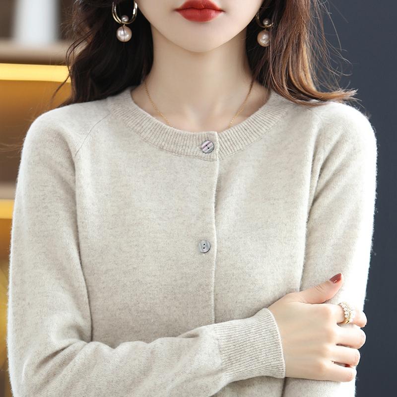 Cardigan damă din cașmir Qinghe cașmir 30% cașmir 70% lână toamnă și iarnă cardigan îngroșat din cașmir moale și cald