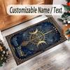Space Cosmic Theme Crystal Velvet Rug Personalized Custom Name Text Soft Floor Mat Home Decor