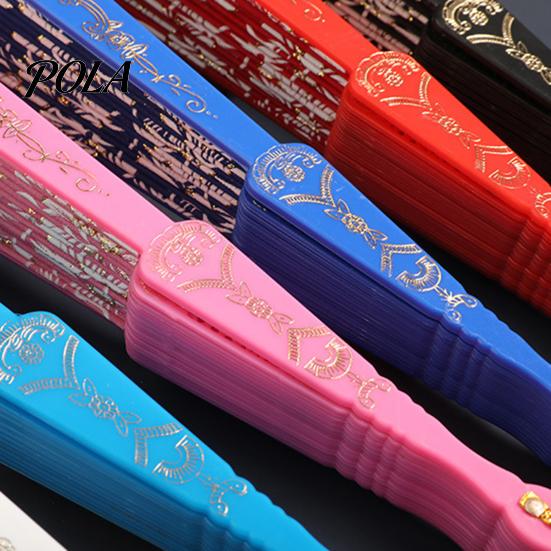 Flower Patterned Fan Retro Lace Folding Portable Lightweight Chinese Dance Handheld Cherry Blossom Compact Travel Pattern Elegant Women's with Tassel
