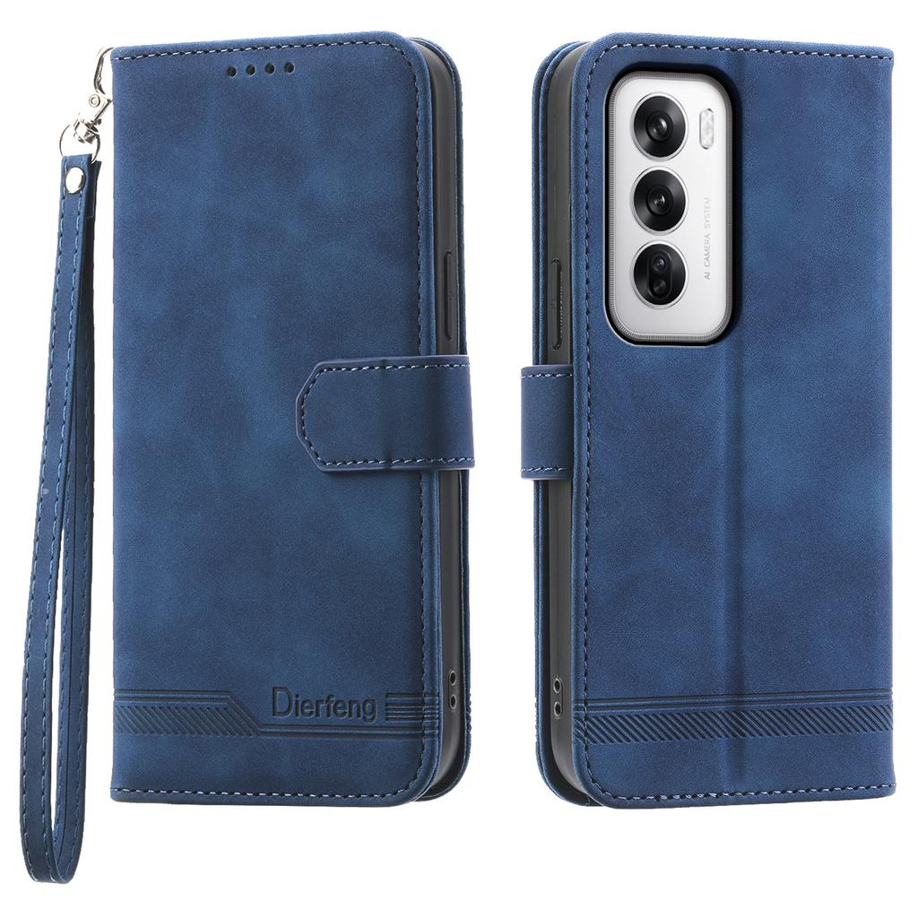 DIERFENG DF-03 Für Oppo Reno12 5G (Global) Stoßfestes Etui Leder Brieftasche Handyhülle