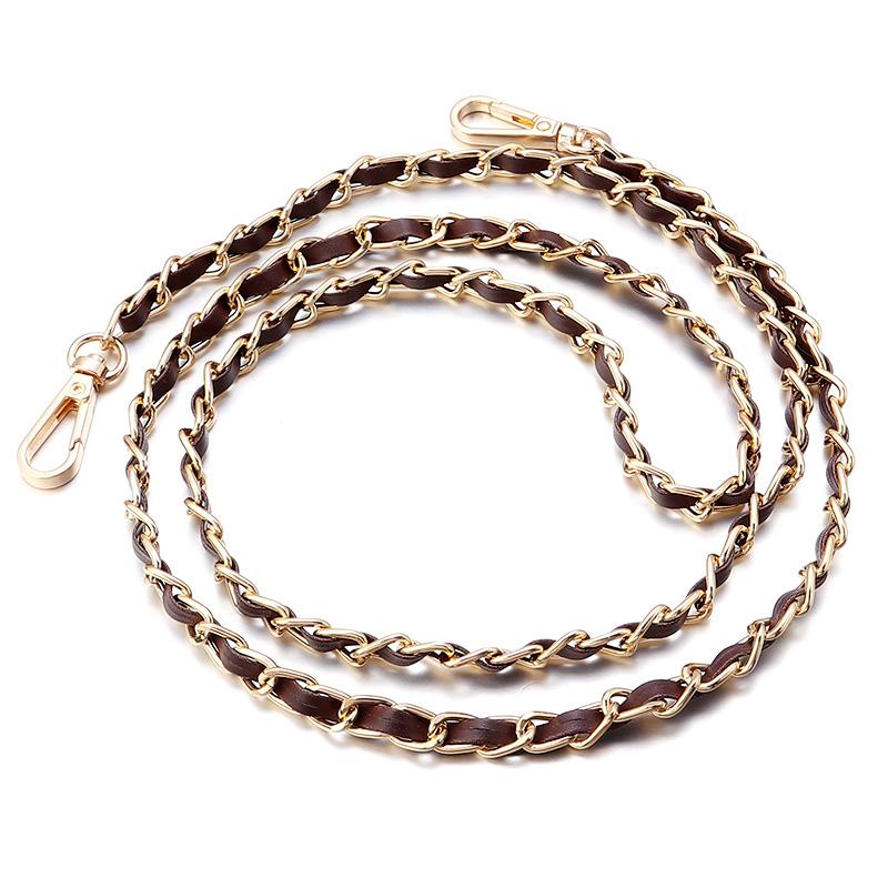 

110cm Purse Chain Strap Crossbody Handbag Chains Replacement PU Leather Shoulder Bag Chain Straps Diy Women Bag Part Accessories кофейный