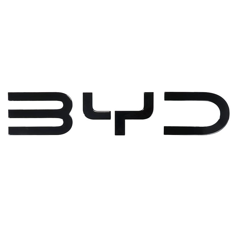 Glossy Black 3D Logo Sticker For BYD Shark Trunk Standard Car Decoration Decal