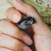 Chiba Gold-Plated Silver Fish-Shaped Adjustable Ring - Retro Fashion for Men
