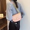 Women Fashion Solid Color Flap Small Saddle Shoulder Underarm Bags Fashion PU Leather Street Shopping Crossbody Bag Ladies Clutch Purse