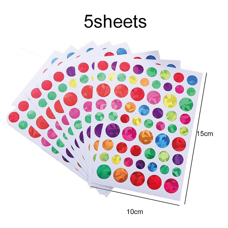 Children Stationery Stickers Laser Star Heart Dots Self-adhesive Adhesive Decoration Accessories DIY Stickers Handicrafts TMZ
