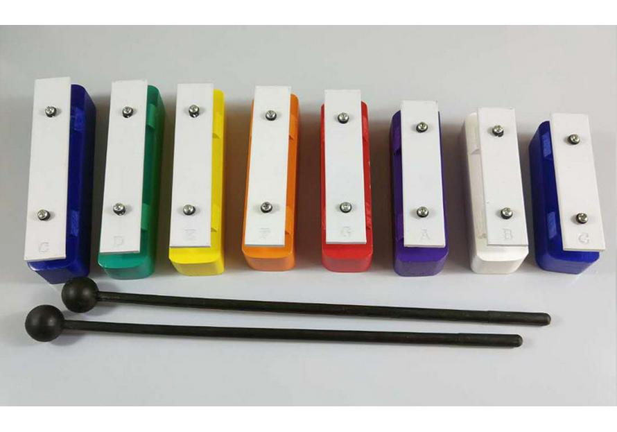 15-Note Aluminum Orff Xylophone - Rainbow Educational Percussion Instrument for Schools