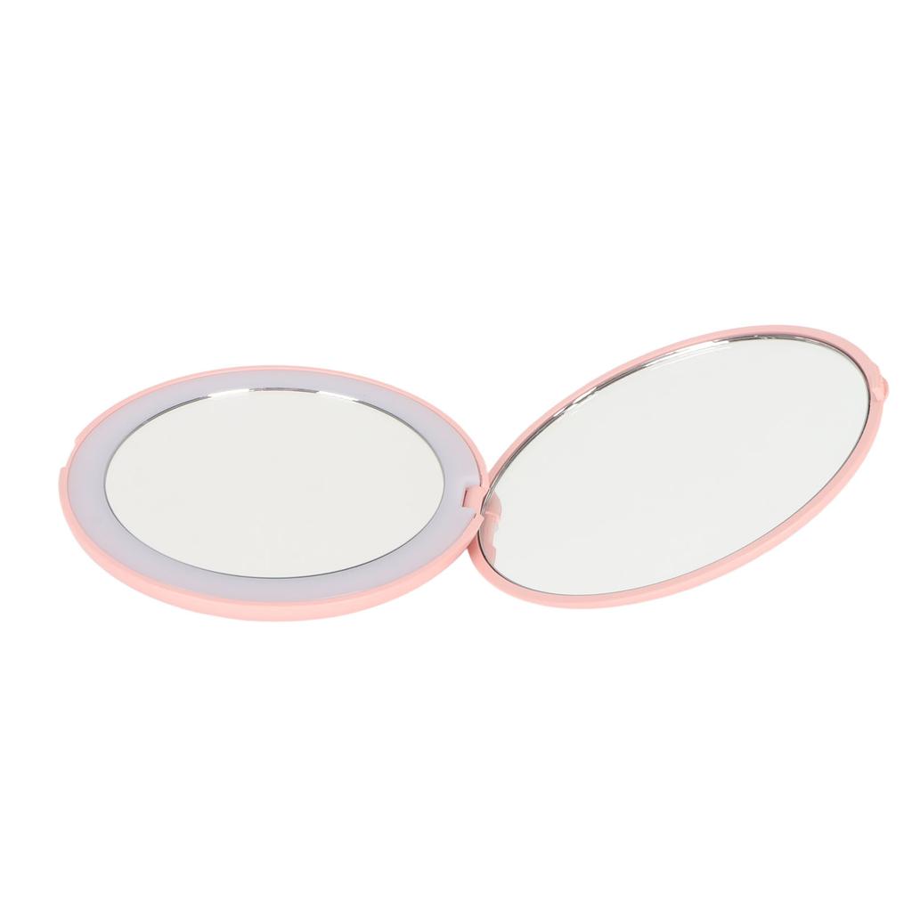 3.5in LED Makeup Mirror Portable 1X 2X Magnification 6500K Folding Handheld Double Sided Lighted Mirror for Travel