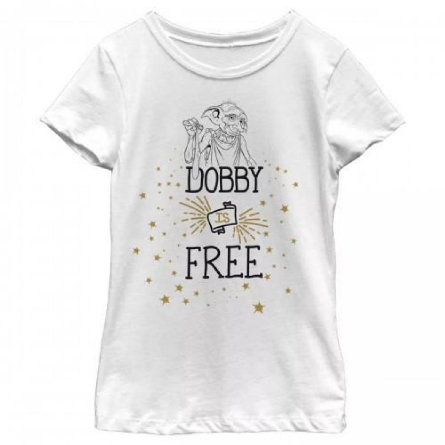 HARRY POTTER Girls Dobby Is Free Cotton T-Shirt XXXXL