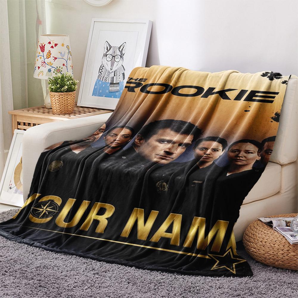 1 Stück Custom Name THE ROOKIE TV-SERIE Gemustert Flanelldecke Geeignet für Alle Jahreszeiten für Heimdekoration Wärme und Komfort Geschenke Feiertagsgeschenk_xia 80cm x 120cm brown