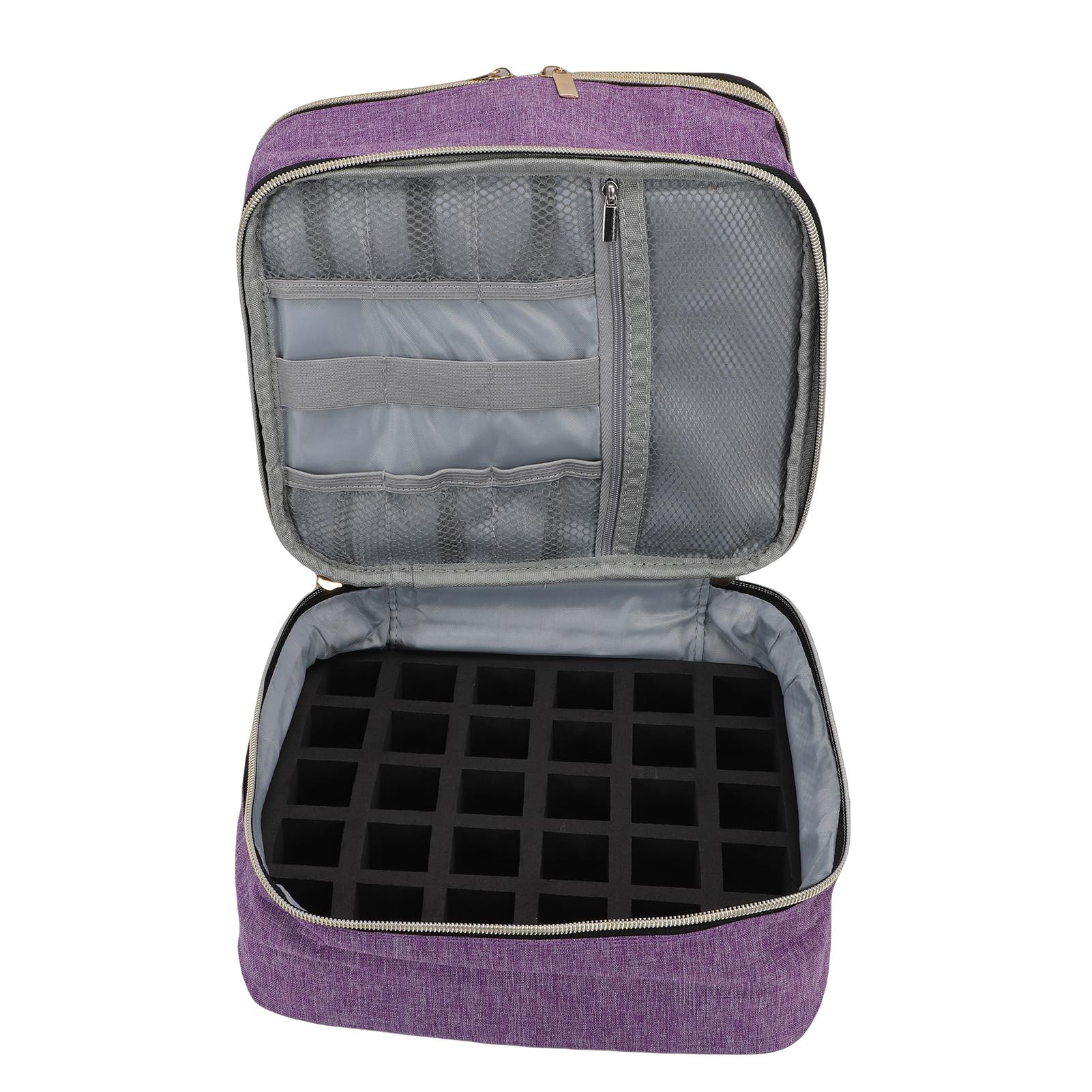 

Сумка для хранения лака для ногтей Вмещает 30 флаконов Большая вместимость Портативная Сумка для переноски лака для ногтей и УФ-лампы для маникюра