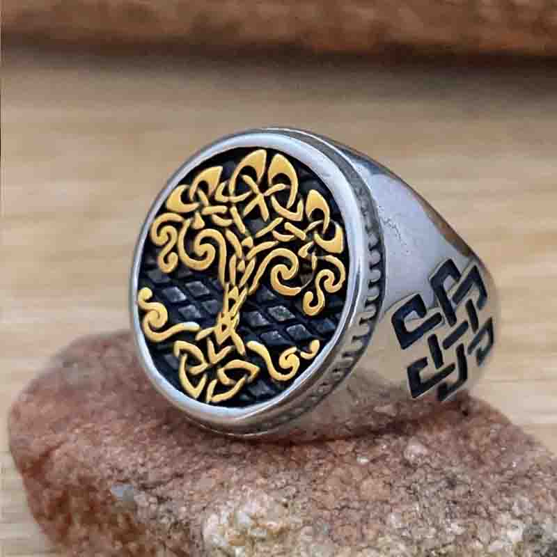 Norse Mythology Yggdrasil Rings Men Women Vintage Viking Tree of Life Ring Stainless Steel Fashion Amulet Jewelry Dropshipping