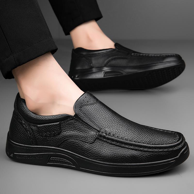 Genuine Leather Men's Loafers Soft-Soled Slip-On Shoes Versatile Casual Business Driving Shoes Male Formal Dress Shoes Moccasins