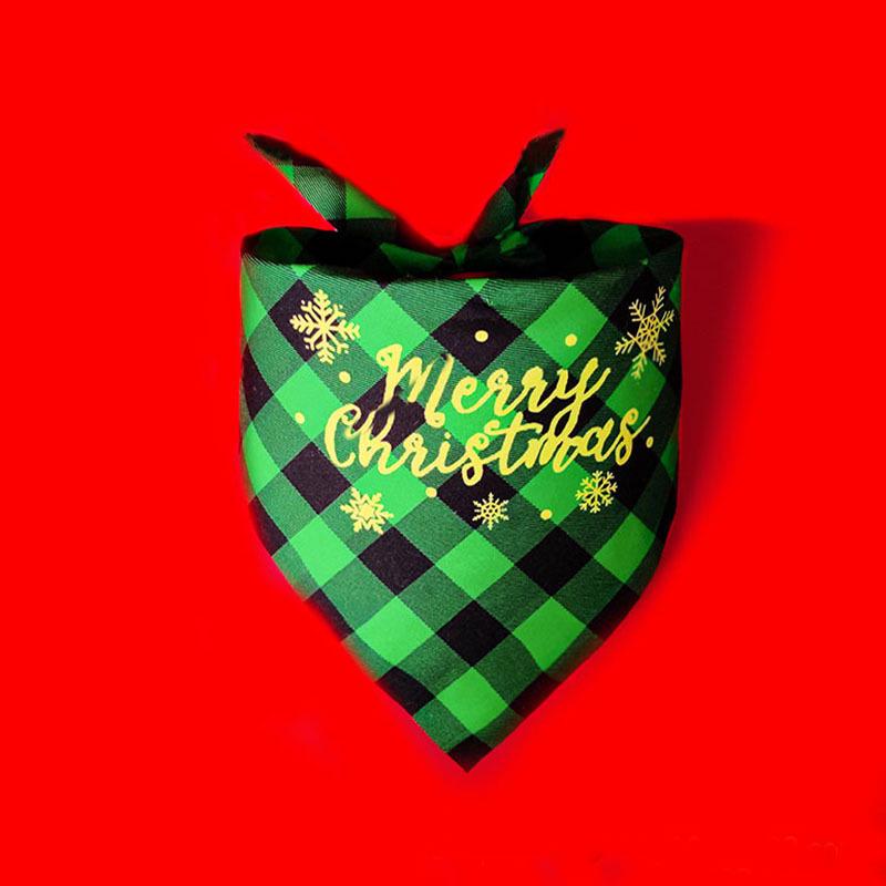 Customizable Plaid Christmas Pet Scarf - Personalized Triangle Bib for Dogs and Cats