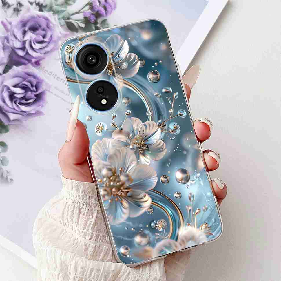 For Oppo A1 Pro 5G 6.7" Case Fashion Flower Painting Soft Silicone TPU Back Cover For Oppo A1 Pro a1 Pro PHQ110 Cases Bumper