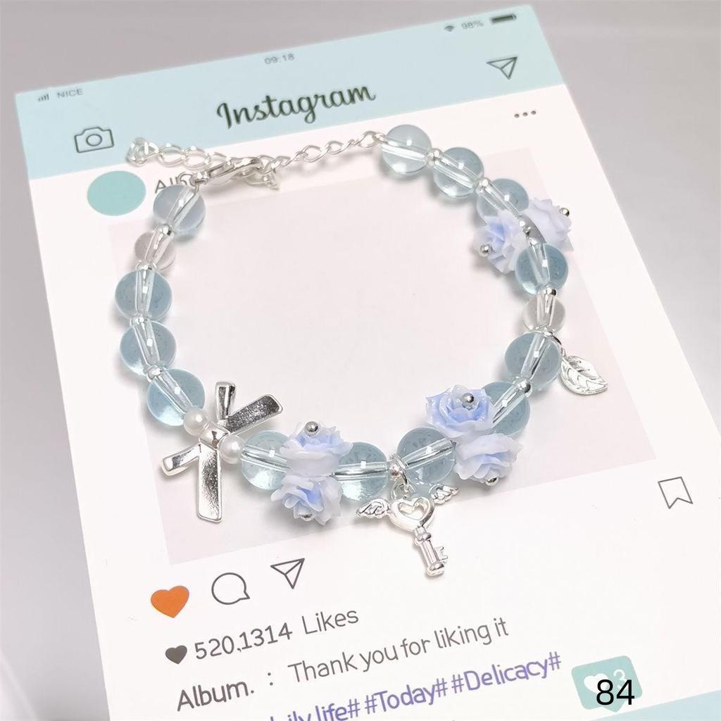 Mori Style Mermaid Crystal Bracelet - Sweet, Versatile Design for Women, Students, and Best Friends.