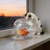 4 Pcs Cute Cat And Goldfish In Fish Tank Figurine Small Aquarium Animal Ornament
