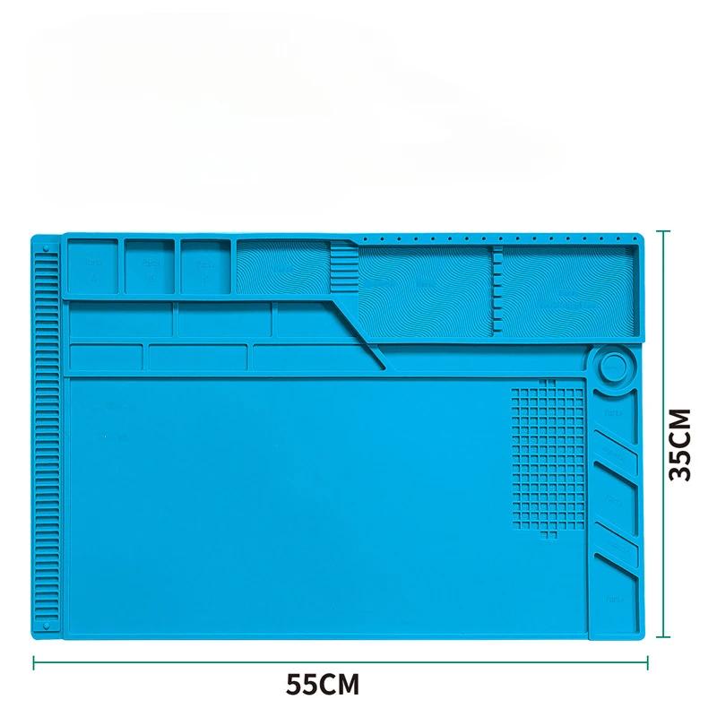 ZEXEF Coussin de Réparation Isolation Résistant à la Chaleur Station de Soudure Tapis de Soudure en Silicone Coussin de Travail Plateforme de Bureau pour Station de Soudure