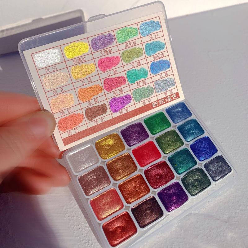 Dunhuang Perlglanz-Aquarellfarben-Set für Chinesische Malerei & Nagelkunst