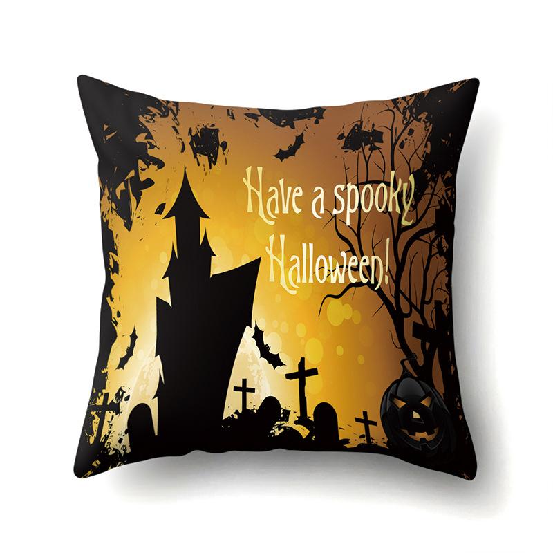 Halloween Polyester Pillowcase Car Pumpkin Sofa Cushion Cover Office Home Living Room Pillowcase