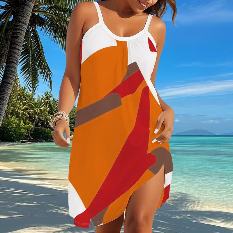 Damen Strandkleid Minikleid Blumendruck Lässig Modernes Kleid Ärmellos Lockere Passform Outdoor Täglich Sommer