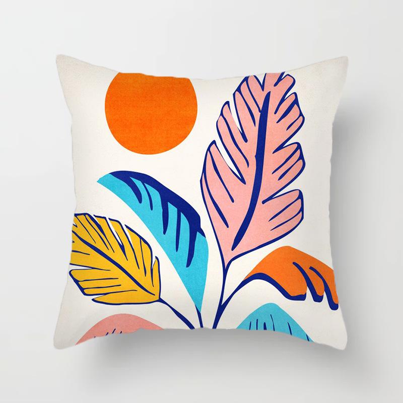 Leaf plant Sunset Print Hold pillowcase Modern landscape color hold pillowcase Home decoration fashion cushion set 45x45cm