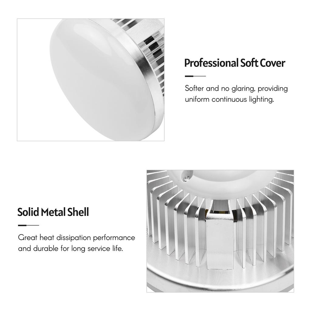 45W E27 LED Bulb Video Light Bi color 3000K 6000K with Remote Control Wide Voltage AC110 235V for Studio Portrait