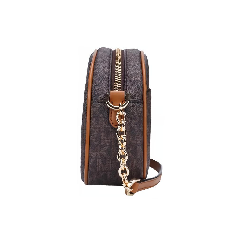 New MICHAEL KORS Jet Set PVC Shoulder Bag, Crossbody Bag Trumpets Women's Dark Brown 32F2GT9C0B-BRN-ACORN