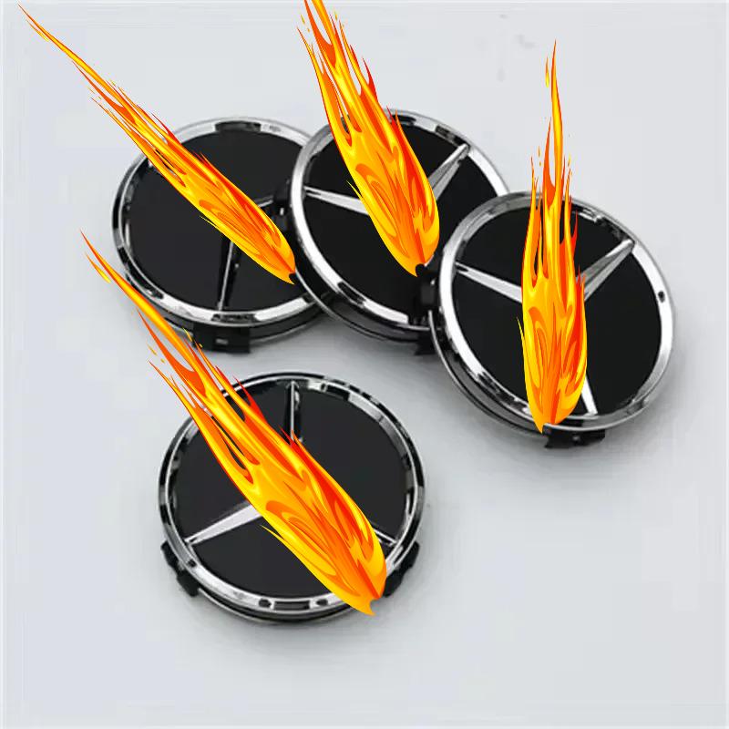 75mm 4 Stück Auto Radnabenabdeckung Emblem Abdeckung passend für Mercedes Benz modifiziertes Zubehör w204 w211 w205 W212 AMG w203