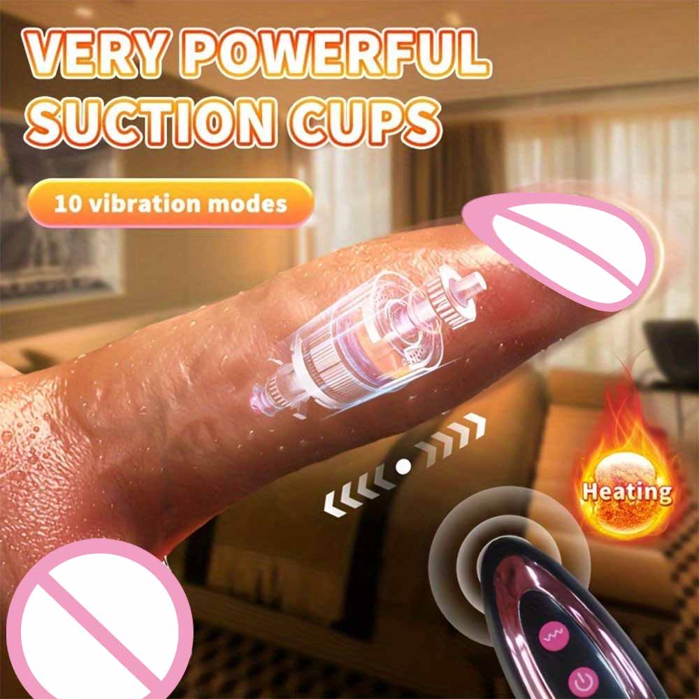 Vibrador Realista Grande Dildo Pene Telescópico Oscilante Calentamiento Silicona Dildos Femenino Control Remoto Vibradores Para Mujeres Juguetes Sexuales