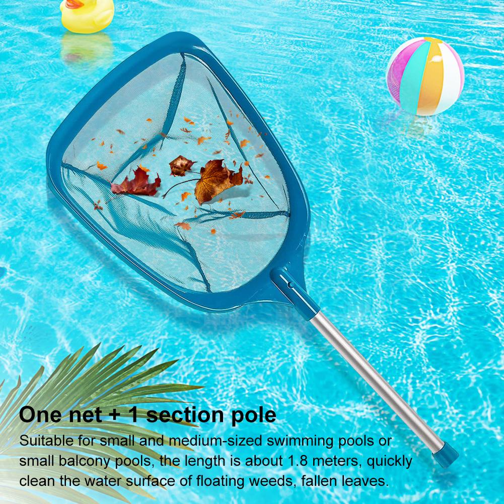 Swimming Pool Leaf Rake Mesh Professional Skimmer Net with 4 Section buckle Pole Cleaning Net Swimming Pool Spa Tool Pool Parts