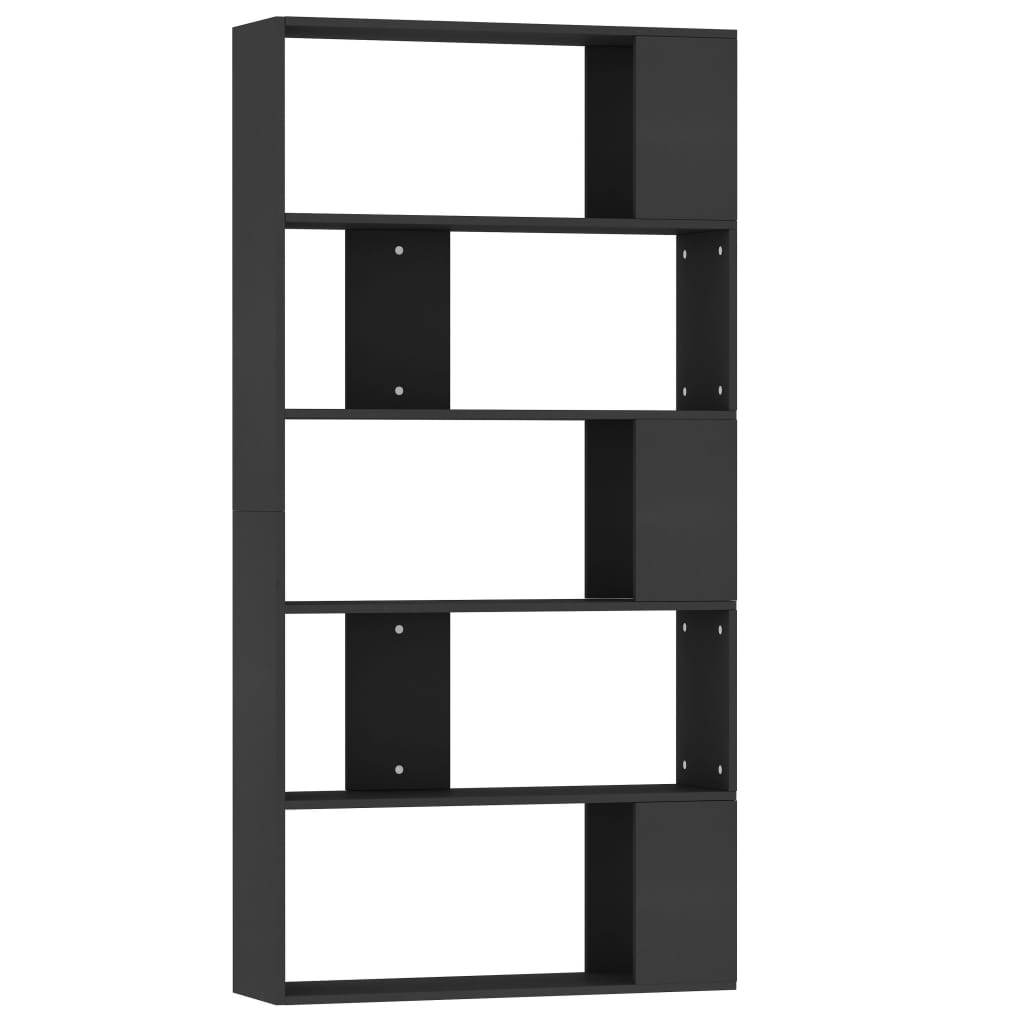 Bookshelf Room Divider Black 80 x 24 x 159 cm Engineered Wood