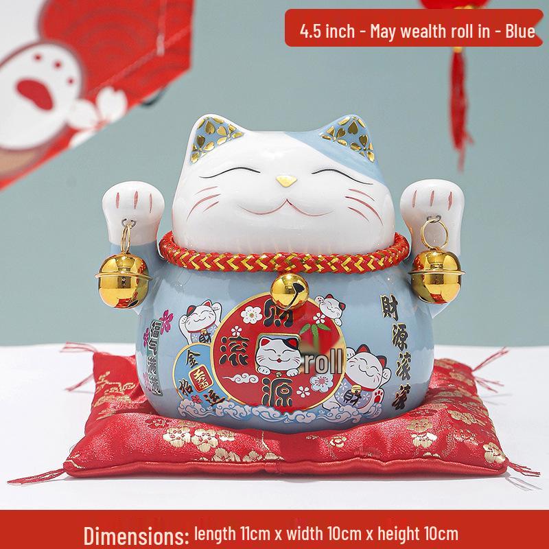Creative Japanese Fortune Cat Ceramic Piggy Bank - Lucky Gift for Store Openings