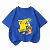 Potdemiel Kids Cotton Tshirt Cute Pikachu Cartoon Print Summer Short Sleeve Boys Girls Casual Crew Neck Tops