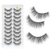 10Pairs False Eyelashes Natural 3D Self-adhesive Eyelashes Soft Wispy EyeLashes