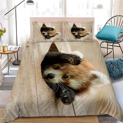 Kinder Mädchen Bettbezug 3D Panda Gedruckt Niedliche Tiere Bettwäscheset Panda Muster Für Schlafzimmer Dekoration Bettbezug Schlichter Stil