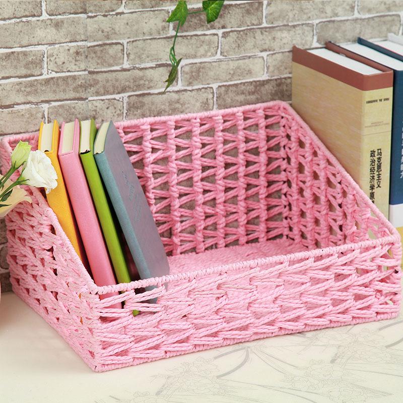 

Plastic Storage Basket and Desktop Organizer for Cosmetics, Office Supplies, and Documents Large белый