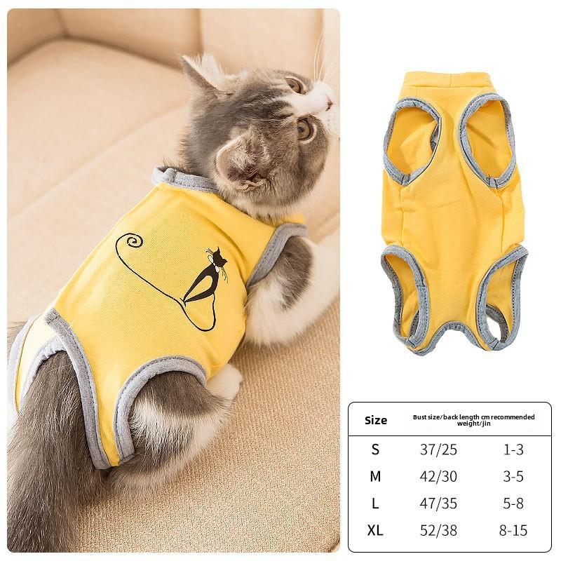 New Cat Neuter Suit Full of Ribbons Weaning Suit, Post-operative Suit Anti-licking Summer Pet Cat and Dog Thin Cat Clothes