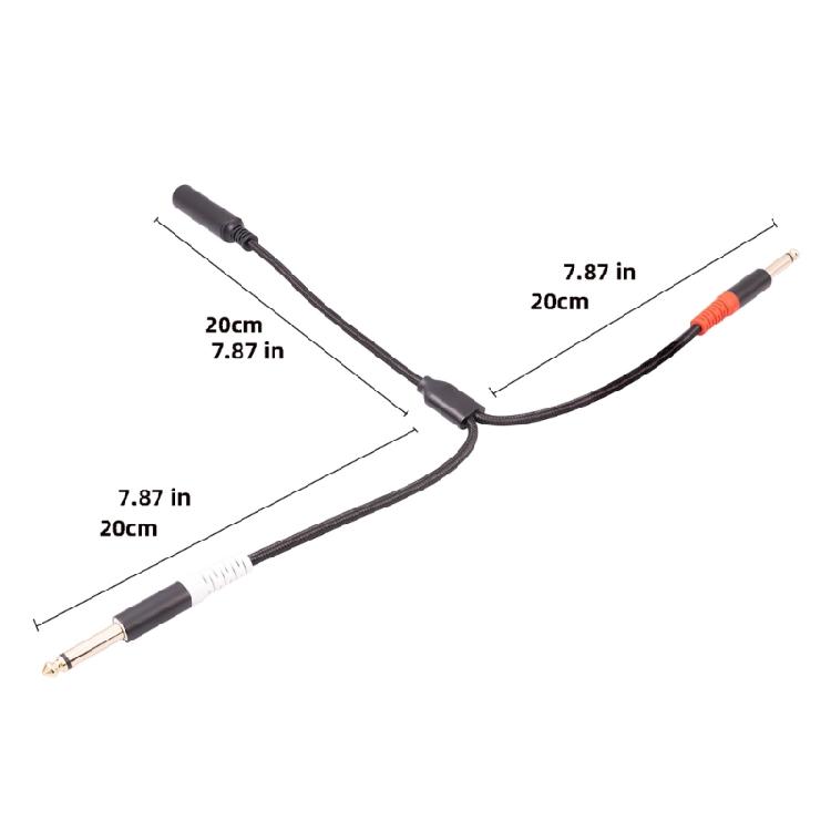 6.35mm To Dual 6.35mm Adapter Audio Cable Double 6.35mm 1/4" Stereo Adapter